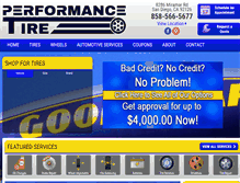 Tablet Screenshot of performancetiresd.com